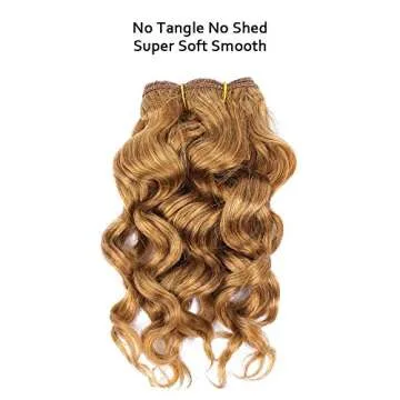Natural Brazilian Dark Blonde Human Hair Extensions Short Curly Hair Bundles 27# Golden Virgin Human Hair Bundles Deep Curly Weave