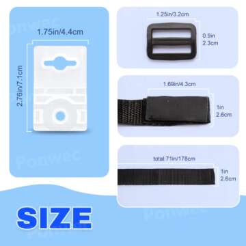 Durable Pool Solar Cover Reel Attachment Straps Kit