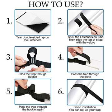 Durable Pool Solar Cover Reel Attachment Straps Kit