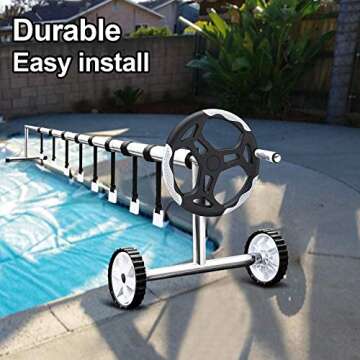 Durable Pool Solar Cover Reel Attachment Straps Kit