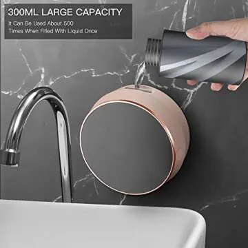 Monstake Automatic Soap Dispenser Touchless Auto Foaming Hands Free Wall Mount Foam Hand Soap Dispenser Electric Plastic Modern Rechargeable Smart Dish Soap Dispenser for Bathroom Kitchen Pink