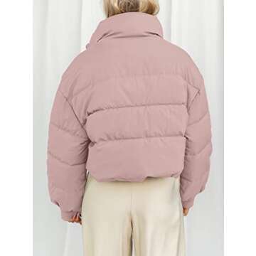 KYL Women's Stylish Cropped Winter Puffer Jacket