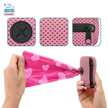 Best Pet Supplies Reusable Dog Poop Bag Holder Leash Attachment