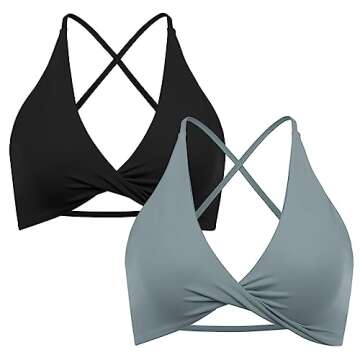 SUUKSESS Open Back Strappy Sports Bra Pack for Women