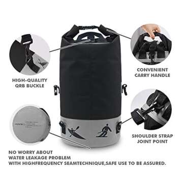 ROCONTRIP Waterproof Dry Bag for Kayaking, Camping, and More