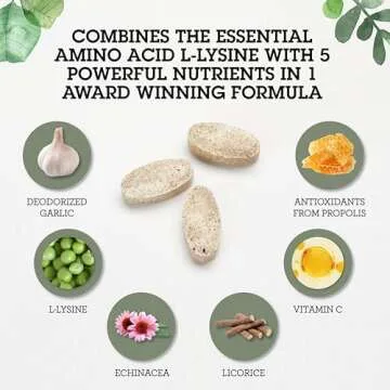 Quantum Health Super Lysine+ / Advanced Formula Lysine+ Immune Support with Vitamin C, Echinacea, Licorice, Propolis, Odorless Garlic (180 Tablets), Packaging may vary