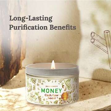MAGNIFICENT 101 Money Aromatherapy Candle for Getting a Cash Flow Boost - Sage Cinnamon Scented Natu...