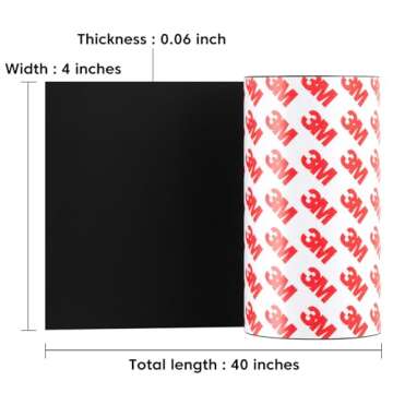 Non Slip Furniture Pads for Hardwood Floors, Cuttable Self Adhesive Silicone Anti Skid Pads Grippers for Furniture Electronics Home Appliances, 4 x 40 Inches (Black)