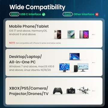 DIGIERA 1TB Magnetic Portable SSD, External SSD with Type-C USB 3.2 Gen 2x2, Speeds Up to 2000MB/s, Compact & Durable, Ideal for Content Creators, Photographers, Gamers, Black