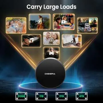 DIGIERA 1TB Magnetic Portable SSD, External SSD with Type-C USB 3.2 Gen 2x2, Speeds Up to 2000MB/s, Compact & Durable, Ideal for Content Creators, Photographers, Gamers, Black