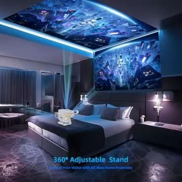 [360° Adjustable Stand] Mini Projector with WiFi and Bluetooth - Electric Focus & Auto Keystone Native 1080P Portable projector, Lisowod L02 Movie Phone Projector for Phone/Laptop/HDMI/TV Sticks