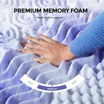 Dreamsmith 3 Inch 7-Zone Twin XL Memory Foam Mattress Topper, Cooling Gel Infused Foam Mattress Topper Twin for Pressure Relief, CertiPUR-US Certified