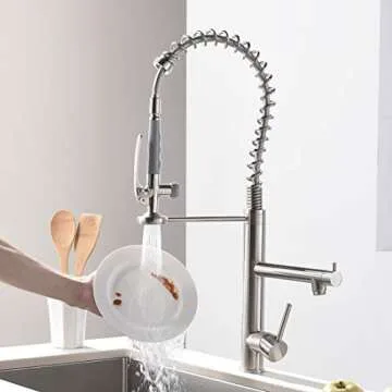 Commercial Kitchen Faucet with Pull Down Sprayer - AIMADI