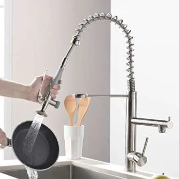 Commercial Kitchen Faucet with Pull Down Sprayer - AIMADI