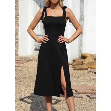 Elegant Dokotoo Square Neck Midi Dress for Women