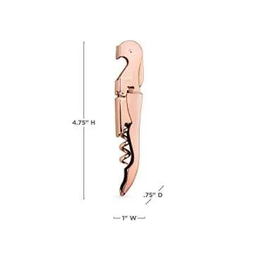 Viski Copper Corkscrew Opener with Foil Cutter