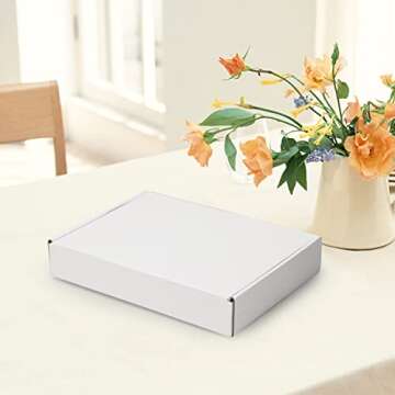 HORLIMER 11x8x2 inches Shipping Boxes Set of 25, White Corrugated Cardboard Box Literature Mailer