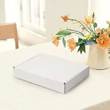 HORLIMER 11x8x2 inches Shipping Boxes Set of 25, White Corrugated Cardboard Box Literature Mailer