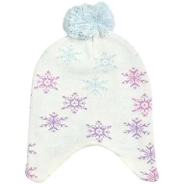 Disney Girls Frozen Winter Hat and 2 Pair Gloves or Mittens (Age 2-7) (White/Purple Mittens, Age 2-4)