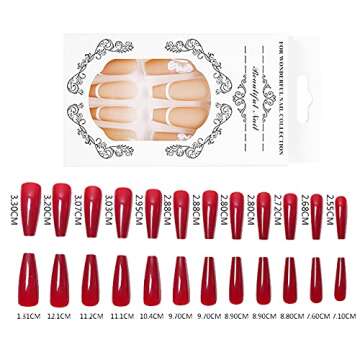 Coffin Press on Nails Long by Sunjasmine - 24 Pcs