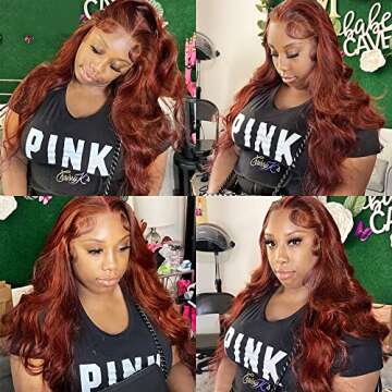 Reddish Brown Lace Front Wigs Human Hair for Women