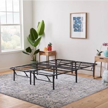 Linenspa Folding Metal Platform Bed Frame with Storage