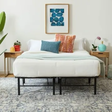 Linenspa Folding Metal Platform Bed Frame with Storage