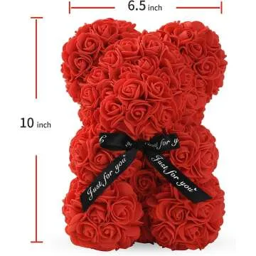 LINKLO Rose Bear - 10-inch Gift for Special Occasions