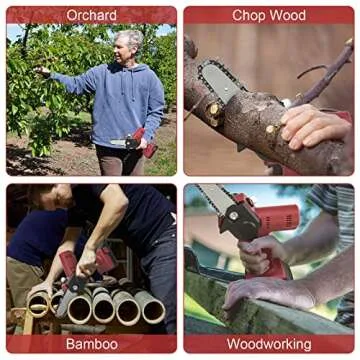 PANZHENG Mini Chainsaw Chain 6 Inch Replacement Guide Saw Chain for 6 inch Mini Cordless Electric Portable Battery Powered Handheld Chainsaw（4-Pack