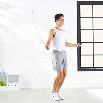 Amazon Basics Aluminum Handle Speed Jump Rope, Blue