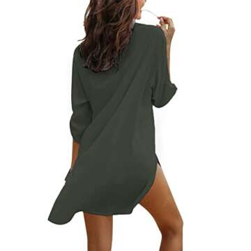 Ekouaer Women's Swimsuit Beach Cover Up Shirt Bikini Beachwear Bathing Suit Beach Dress
