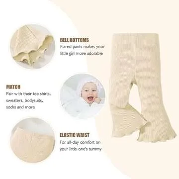 SOBOWO Toddler Girls Flare Pants 3 Pack Comfort & Style