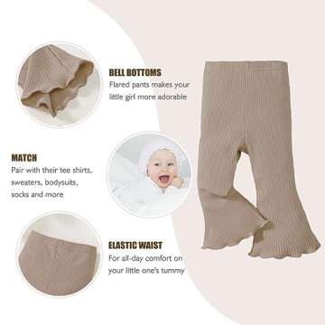 SOBOWO Toddler Girls Flare Pants 3 Pack Comfort & Style