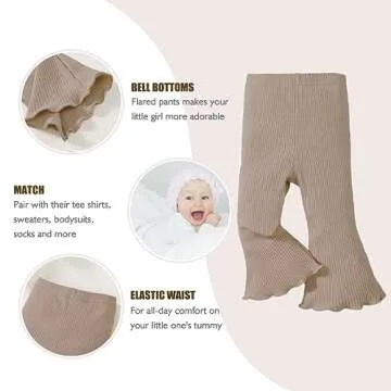 SOBOWO Toddler Girls Flare Pants 3 Pack Comfort & Style