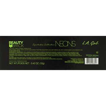 L.A. Girl Beauty Brick Eyeshadow Neon GES334A Palette - Vibrant Colors