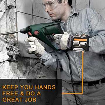 Magnetic Wristband, 2020 Updated Tools Holder with Strong Magnets 15 Powerful Magnetic Tool Belt with 2 Pocket, Cool Gift Gadgets for Men, Husband, DIY Handyman, Father/Dad Presents(Black)