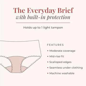 Proof Period Underwear Everyday Brief | Super-Light Absorbency, Leak-Resistant | Reusable, for Women