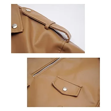 LY VAREY Faux Leather Jacket for Women - Stylish & Versatile