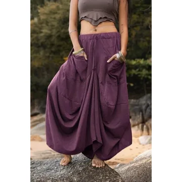 Thaluta Women's Bohemian Maxi Skirt with Pockets