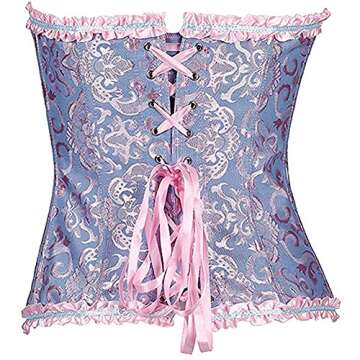 wiantoniollis Women's Elegant Lacing Floral Corset Top - Purple