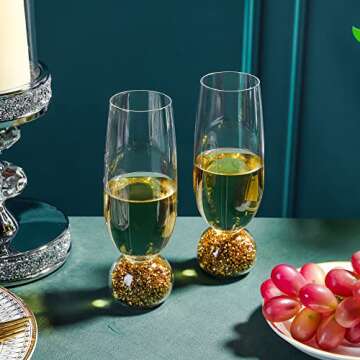 Elegant Crystal Champagne Glasses Set - Perfect Gift Idea