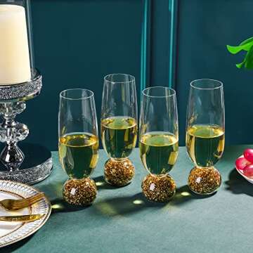 Elegant Crystal Champagne Glasses Set - Perfect Gift Idea