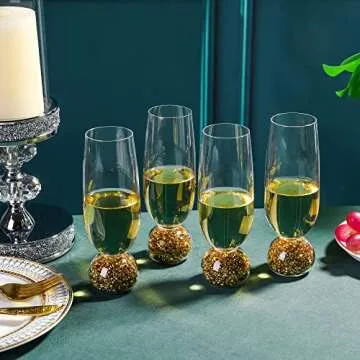 Elegant Crystal Champagne Glasses Set - Perfect Gift Idea