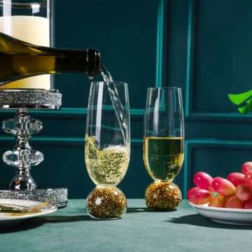 Elegant Crystal Champagne Glasses Set - Perfect Gift Idea