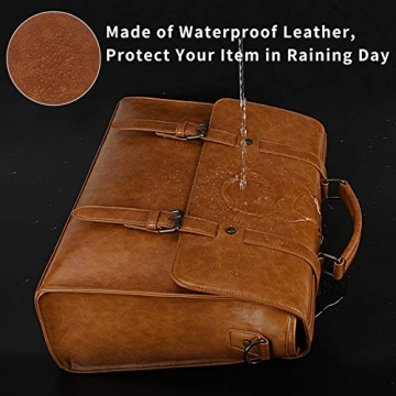 Waterproof Leather Messenger Bag for Men