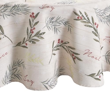 Elrene Holiday Tree Trimmings Tablecloth for Festive Dining
