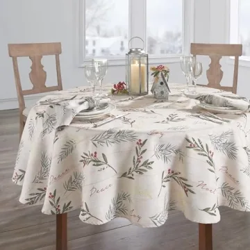 Elrene Holiday Tree Trimmings Tablecloth for Festive Dining