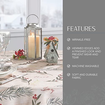 Elrene Holiday Tree Trimmings Tablecloth for Festive Dining