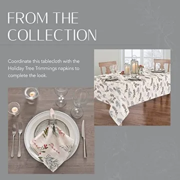 Elrene Holiday Tree Trimmings Tablecloth for Festive Dining