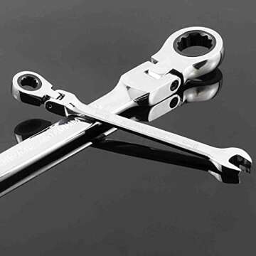 TR TOOLROCK 12pcs Flex Head Ratcheting Wrench Set- 8-19mm Metric Ratchet Combination Wrenches CrV Gear Spanner Set